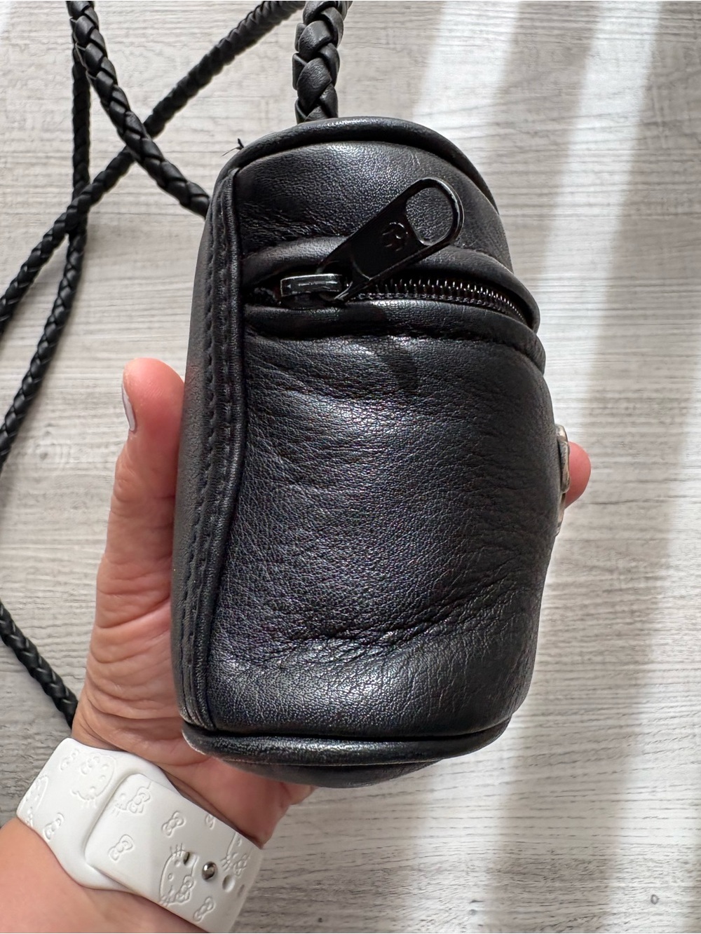 VTG Brighton Mini Black Leather Bucket Purse - Picture 6 of 9